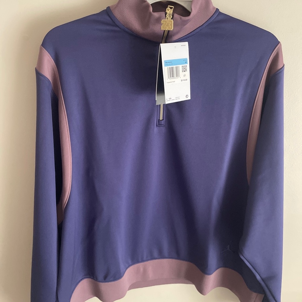 Nike Air Jordan (Her)itage Women's Top Pullover Zip 23 Purple M $110 FB5134-502 - Picture 2 of 9